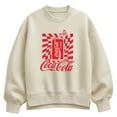 thumbnail image 1 of Coca-Cola - Warped Grid With Can - Ladies Oversized Fleece Crew Sweatshirt, 1 of 3