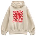 thumbnail image 1 of Coca-Cola - Warped Grid With Can - Ladies Oversized Fleece Hoodie Sweatshirt, 1 of 3