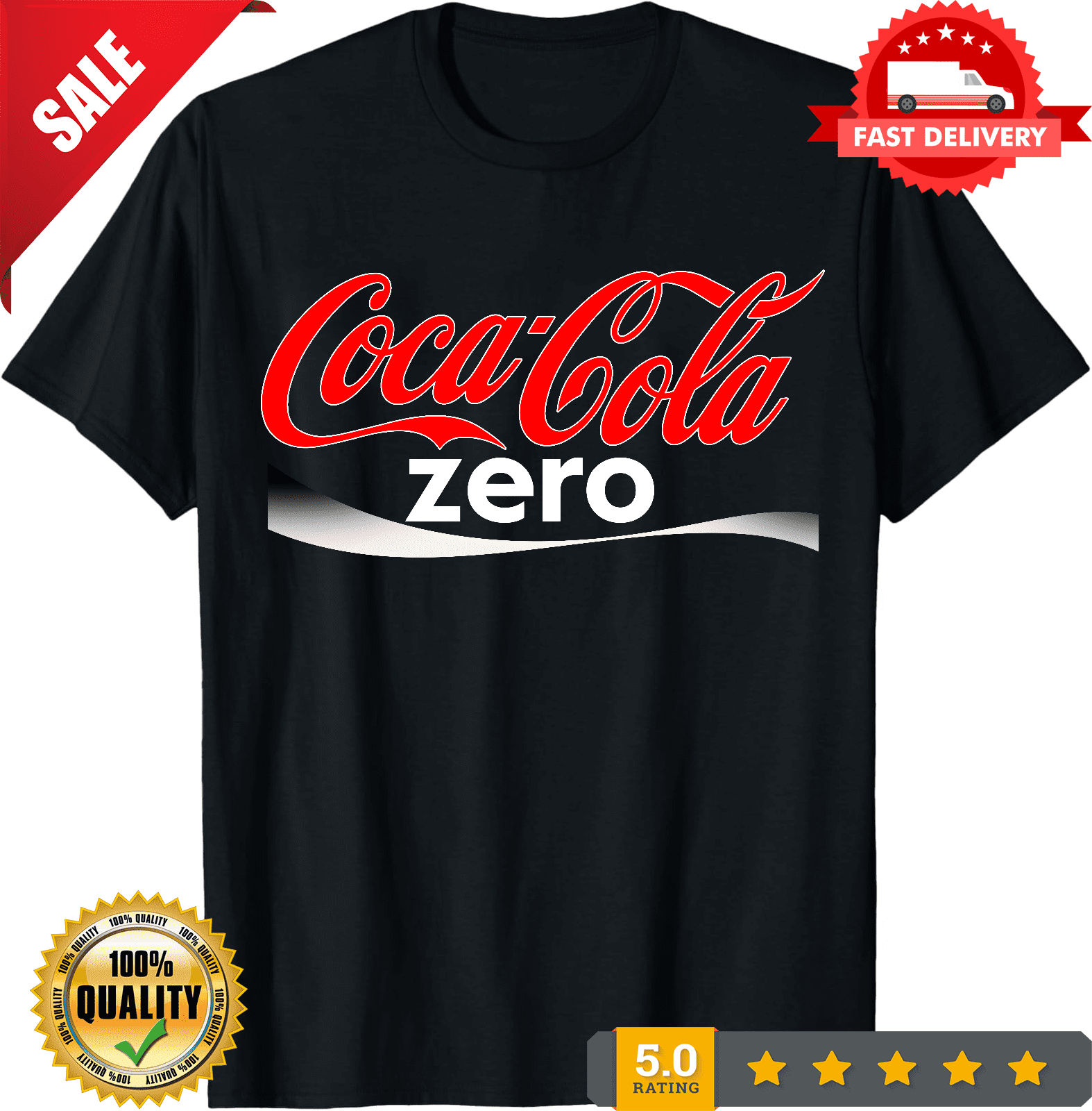 Coca Cola Zero Men's Black T-Shirt Size S to 3XL, ULTRA LIMITED-TH67794 ...