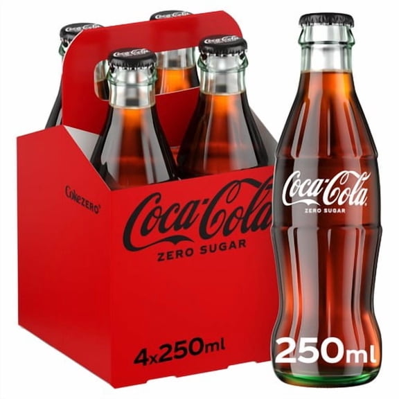 Coca-Cola Zero Sugar 4 x 250ml, British Import (Pack of 2)