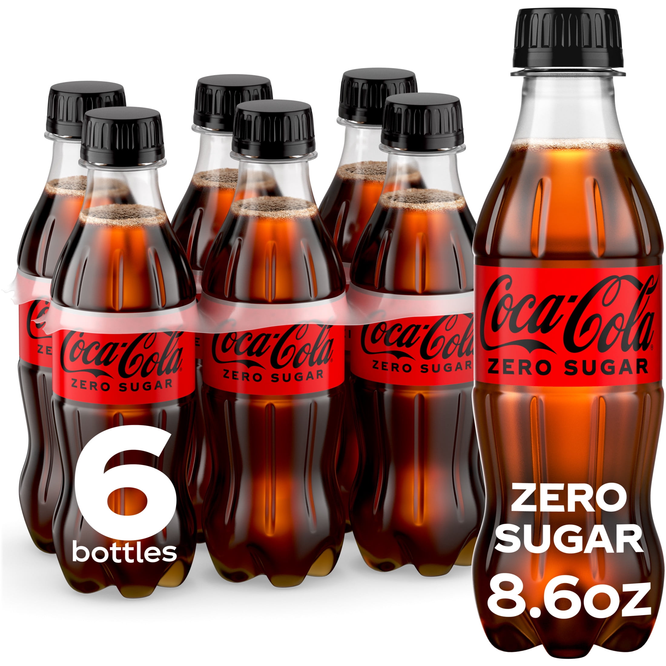 Coca-Cola Zero Sugar Soda Pop Bottles, 8.55 fl oz, 6 Pack