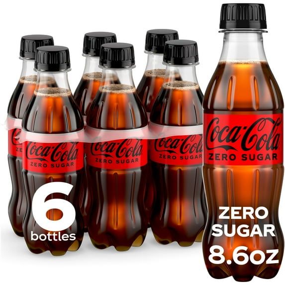 Coca-Cola Zero Sugar Sugar-Free Soda Pop, 8.55 fl oz Bottles, 6 Pack