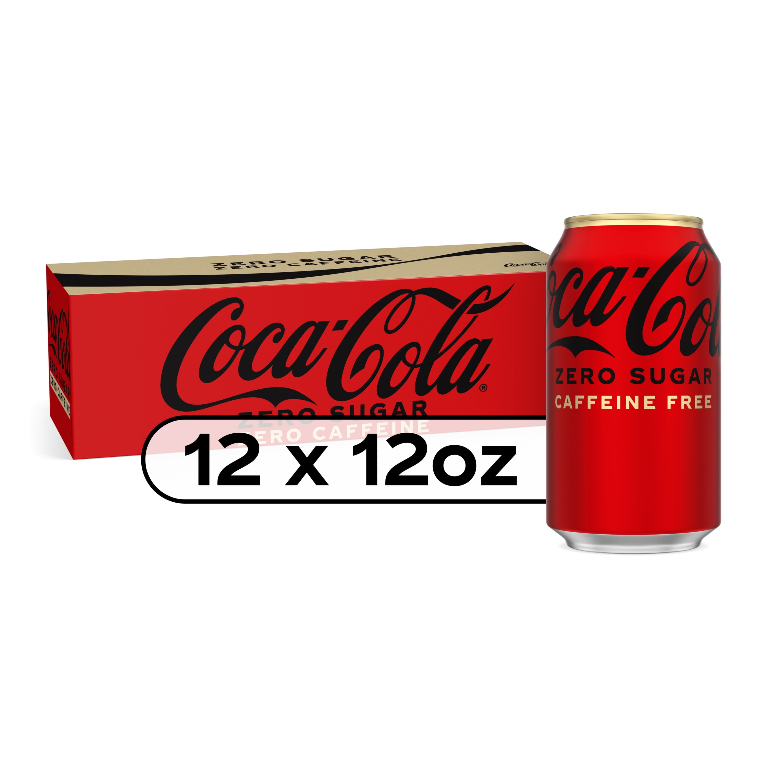 Coca-Cola Zero Sugar, Caffeine Free Soda Pop, 12 fl oz, 12 Pack Cans 