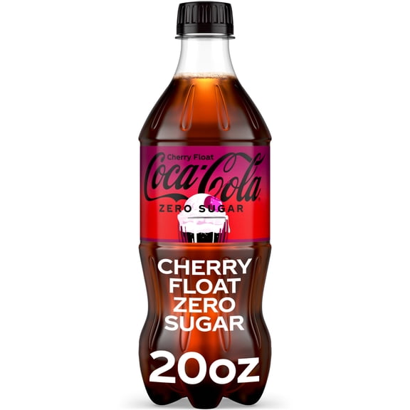 Coca-Cola Zero Sugar Cherry Float Soda Pop Bottle, 20 fl oz