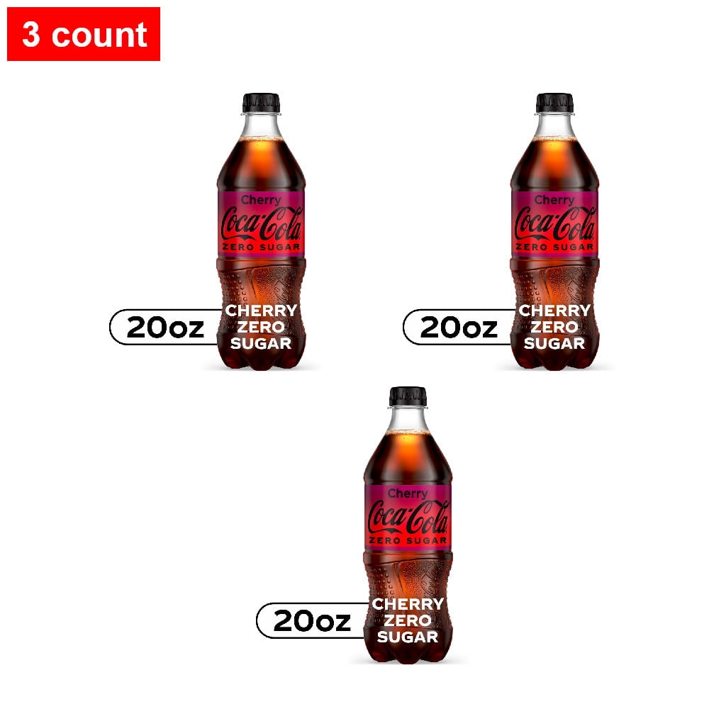 Coca-Cola Zero Sugar Cherry Soda Bottle 20 fl oz - 3 count