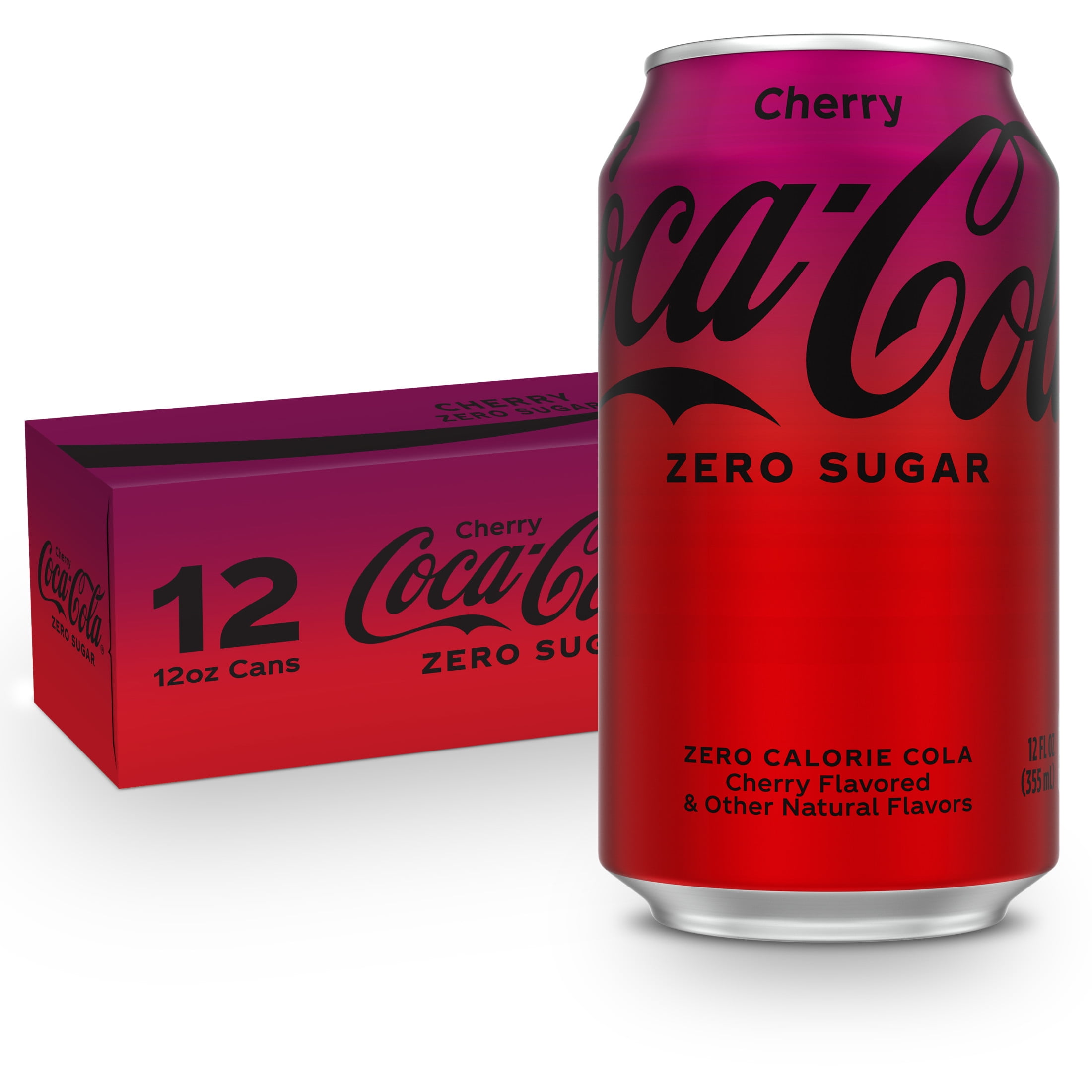 Coca-Cola Zero Sugar Cherry COKE, Sparkling Soda Pop, 12