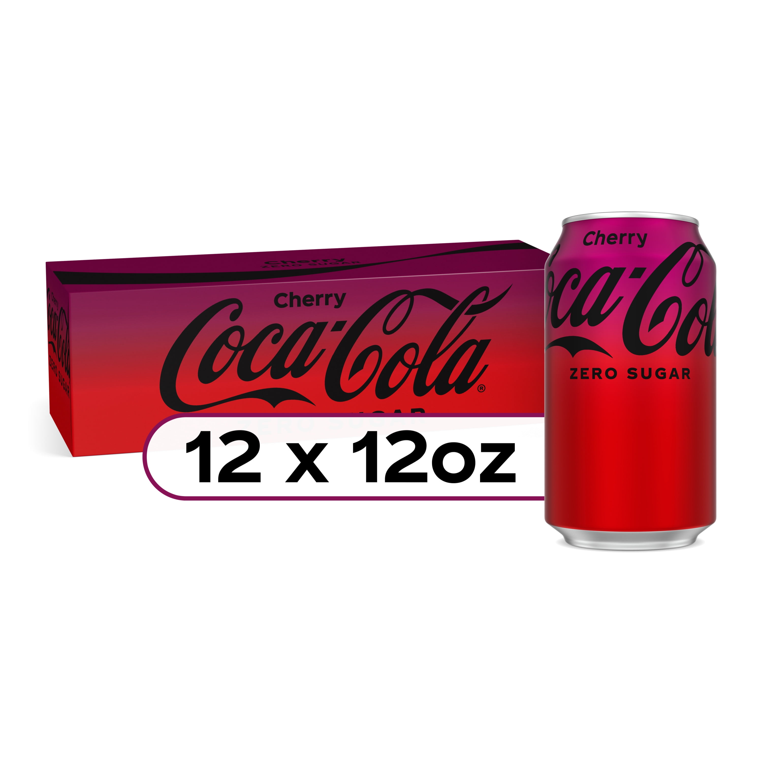Coca-Cola Cherry Cerise Zero sans sucre 1,25L (lot de 12) 