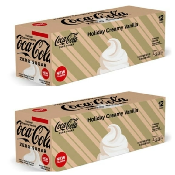 Coca-Cola Zero Sugar Holiday Creamy Vanilla, 12 oz cans, 24 pack