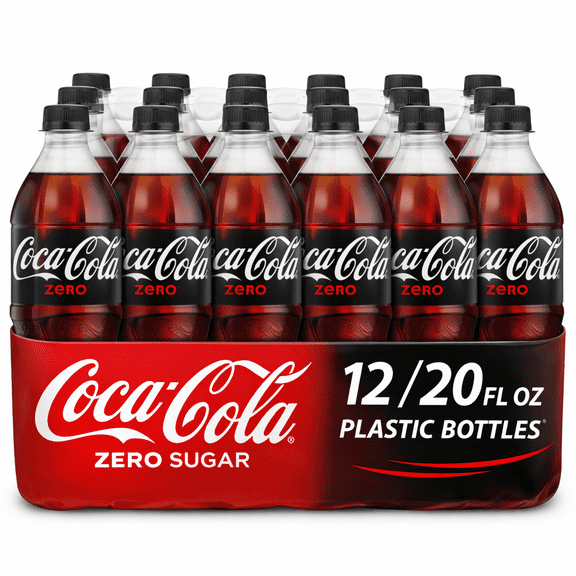 Coca-Cola Zero Sugar Soda, 12 Pack 20 fl oz Plastic Bottles Zero Sugar Zero Calorie Cola