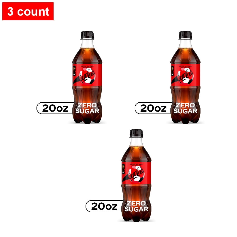 Coca-Cola Zero Sugar Soda Bottle 20 fl oz - 3 count