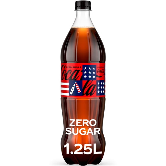 Coca-Cola Zero Sugar Soda Pop Bottle, 1.25 Liters
