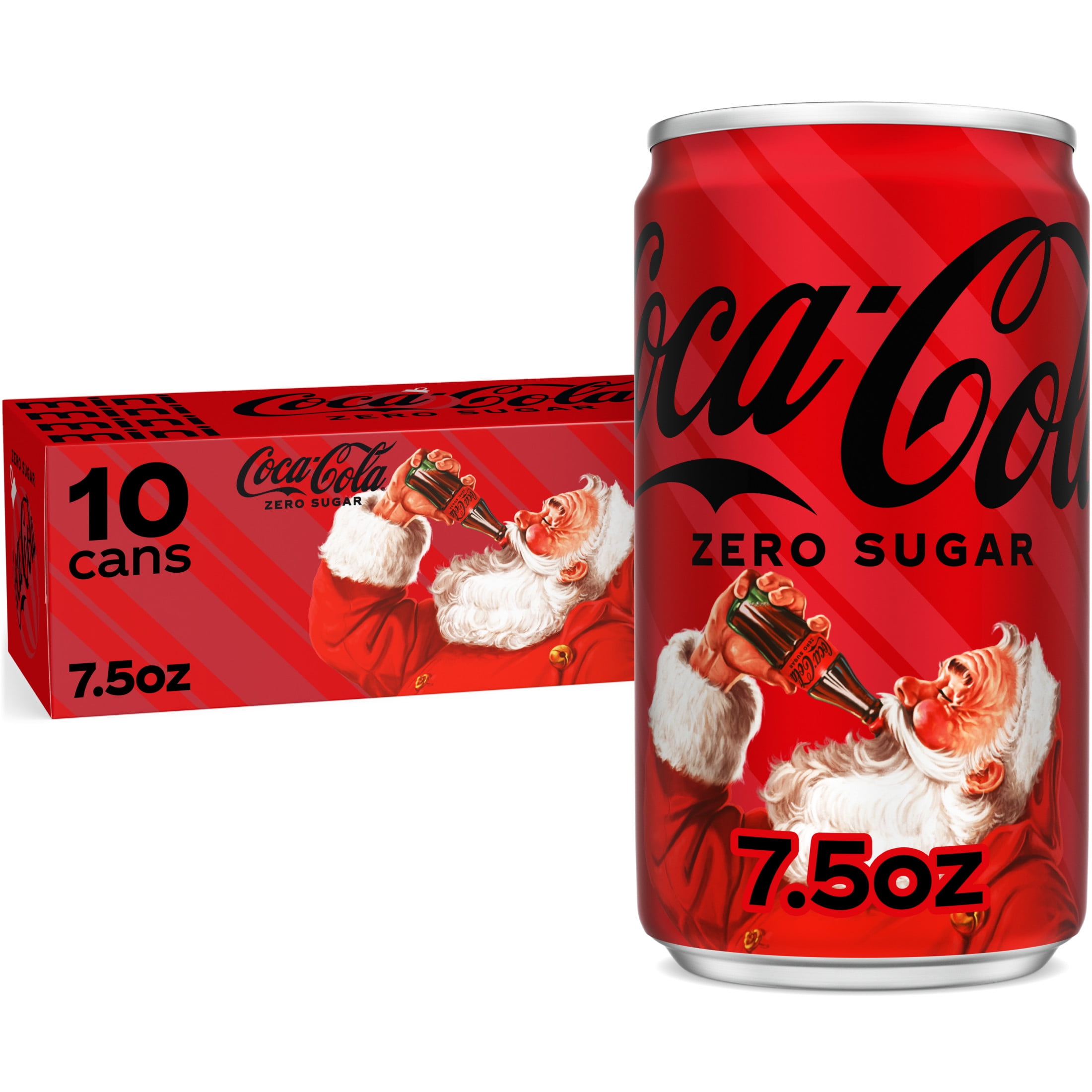 Coca-Cola Zero Sugar Mini Can, 7.5 Fl Oz, 10 Count, Improved Taste