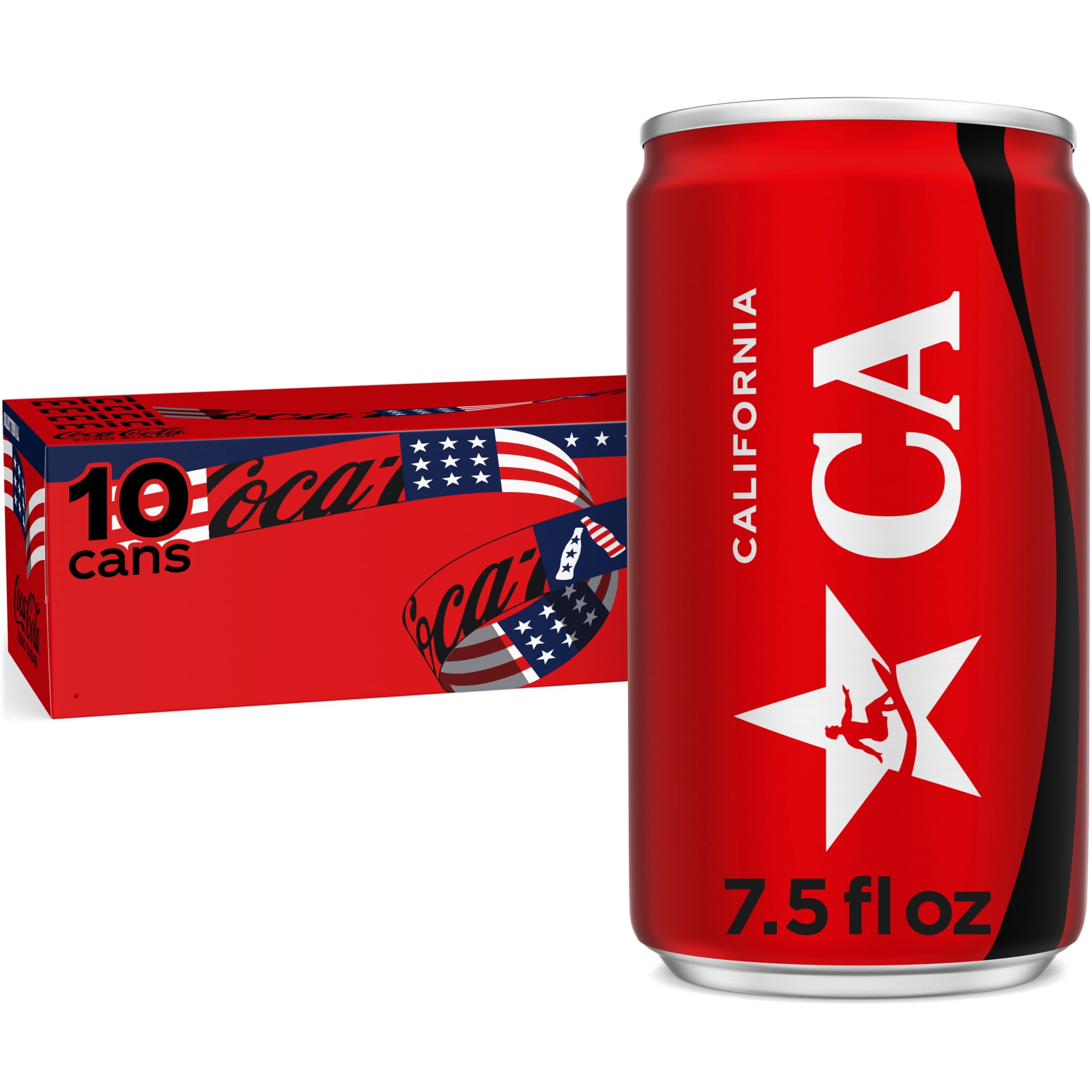 Coca-Cola Zero Sugar Mini Can, 7.5 Fl Oz, 10 Count, Improved Taste