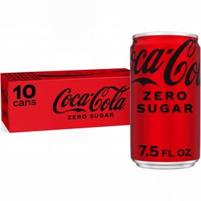 Coca-Cola Zero Sugar Soda Pop Fridge Pack Mini Cans, 7.5 fl oz, 10 Pack