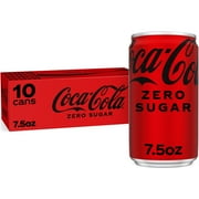Coca-Cola Zero Sugar Soda Pop Fridge Pack Mini Cans, 7.5 fl oz, 10 pack