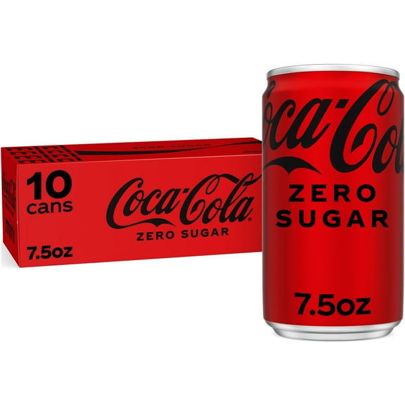 Coca-Cola Zero Sugar Soda Pop Fridge Pack Mini Cans, 7.5 fl oz, 10 Pack