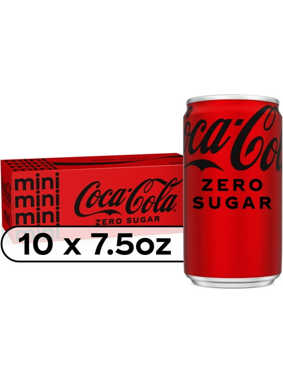 Coca-Cola Zero Sugar Sugar-Free Soda Fridge Pack, 7.5 fl oz Mini Cans, 10 Pack