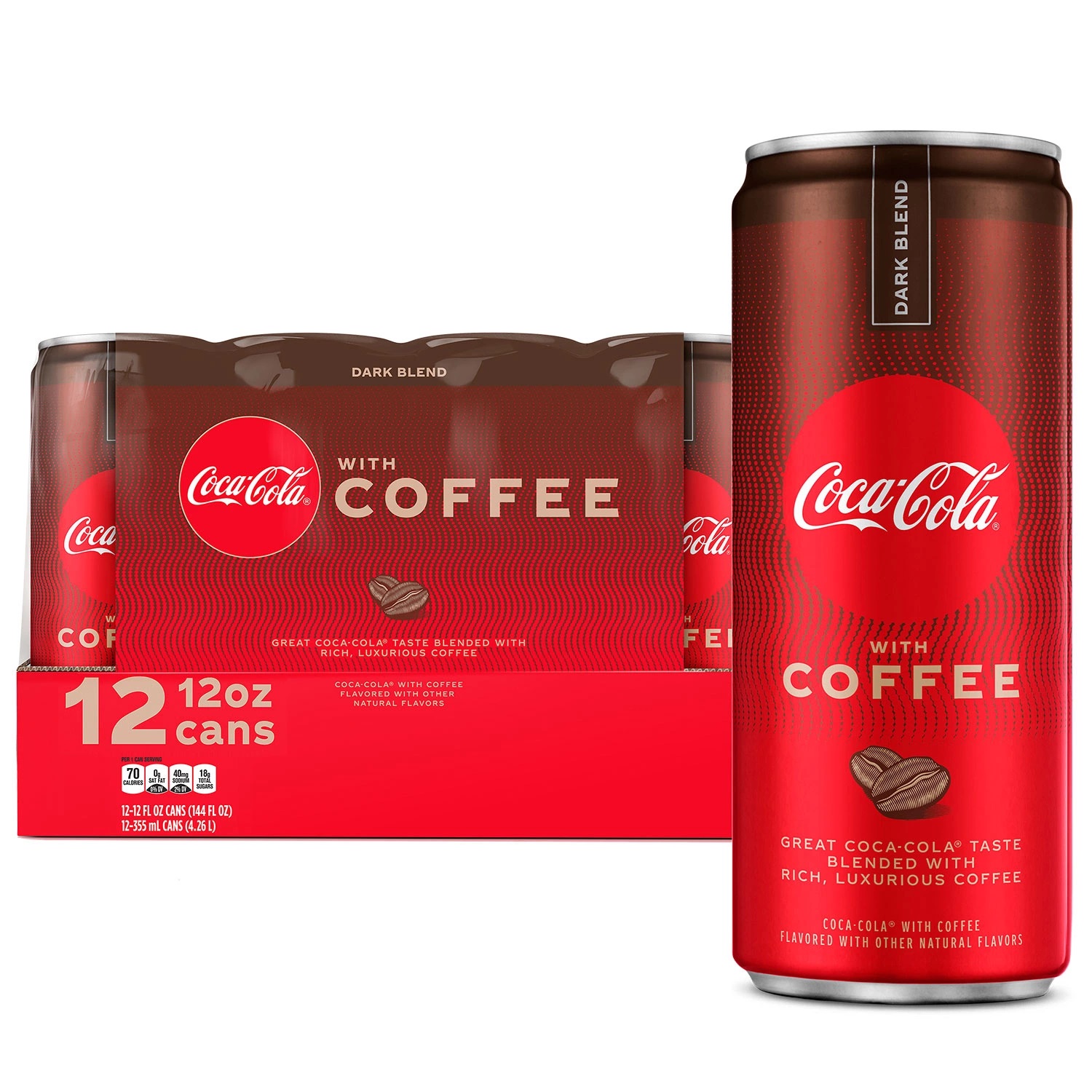 Coca-Cola with Coffee Dark Blend Soda, 12 Fl Oz, 12 Count - image 1 of 4
