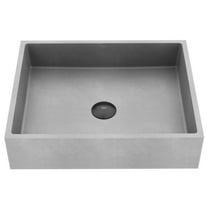 Coca Gothic Gray Concreto Stone 15 in. L x 19 in. W x 5 in. H Rectangular Vessel Bathroom Sink
