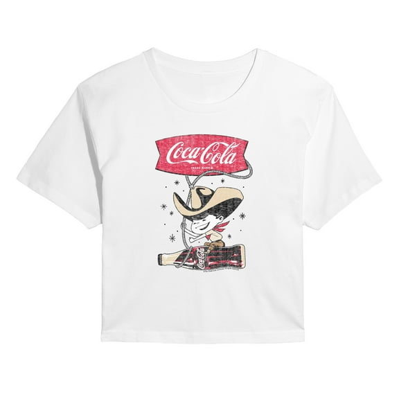 Coca-Cola - Coca Cola Cowboy - Juniors Cropped Graphic T-Shirt