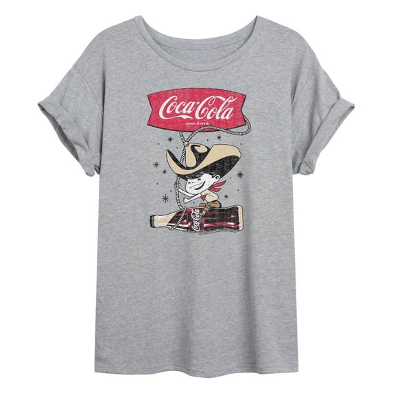 Coca-Cola - Coca Cola Cowboy - Juniors Oversized Graphic T-Shirt