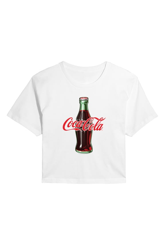 - Coke Bottle Logo - Juniors Cropped Graphic T-shirt