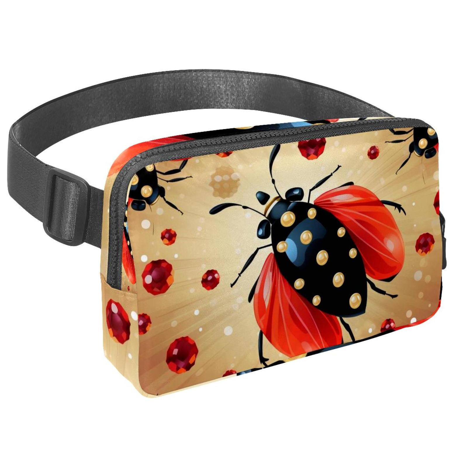 Coccinella septempunctata Cross Body Bag Waist Packs Fanny Pack Lightweight Adjustable Extension Strap Unisex