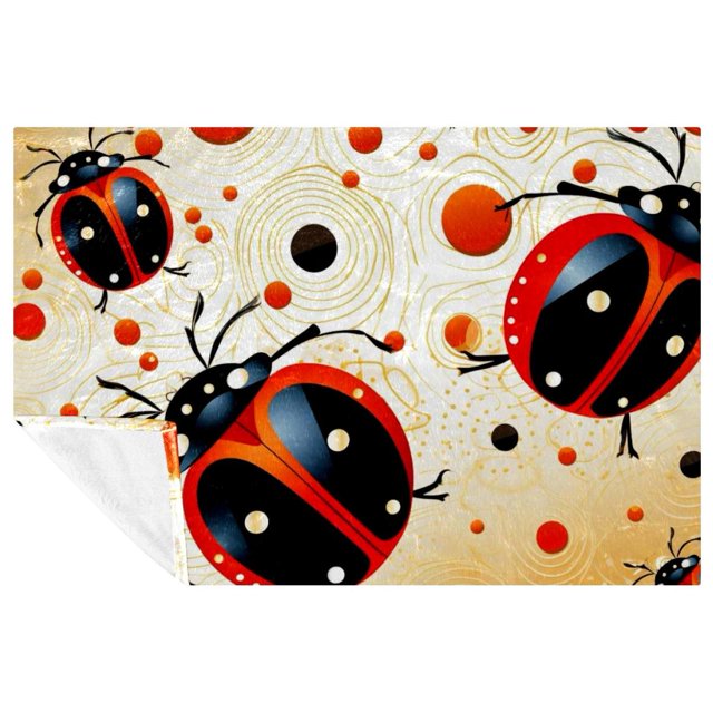 Coccinella septempunctata Soft and Warm Microfiber Throw Blanket