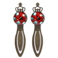 thumbnail image 1 of Coccinella septempunctata Vintage Copper Crown-Shaped Bookmarks - Stainless Steel Reading Accessories for Book Lovers - Set of 2 Bookmarks, 1 of 5