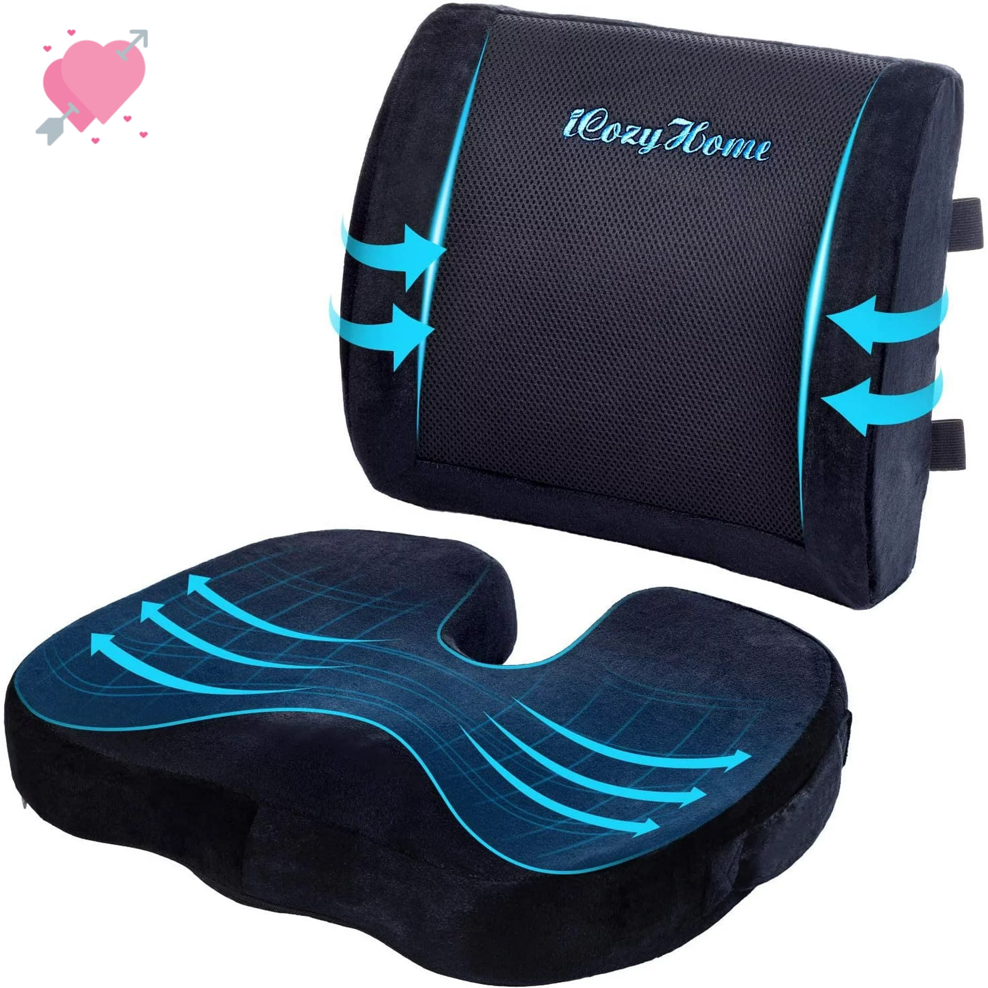 Coccyx Seat Cushion & Lumbar Support Pillow - Royalkart - The