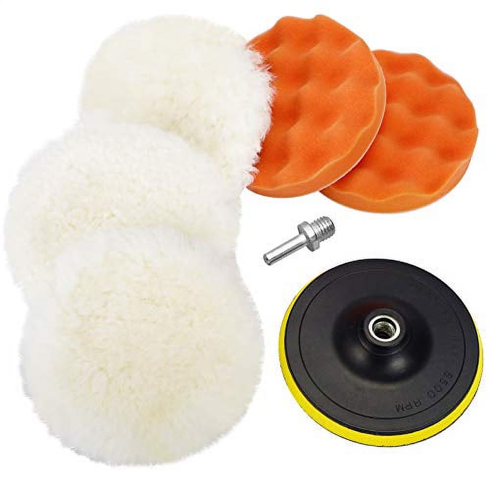 Coceca 7pcs 6 Inch Polishing Pad Kit With Buffing Wheel For Drill