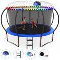 thumbnail image 1 of Cochan Outdoor Trampoline 12FT with Sprinkler and Lights, Backyard Recreational Pumpkin Trampoline for Kids, 1 of 7