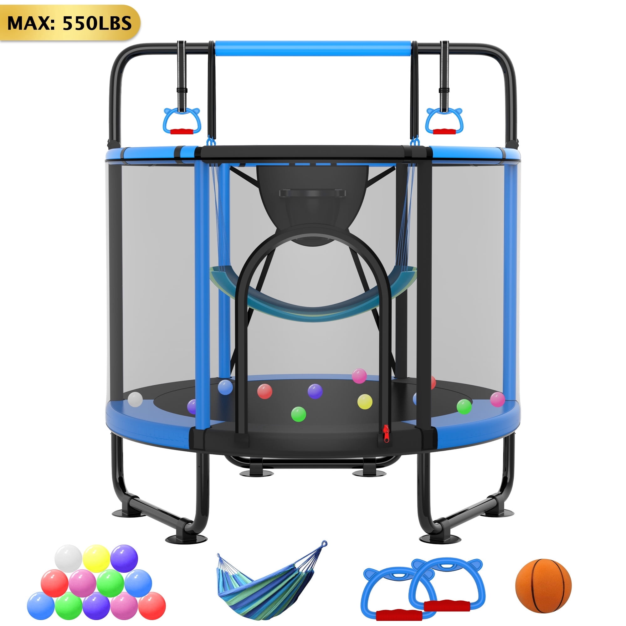 Cochan Trampoline for Kids 4.5FT 500LBS Toddler Trampoline with Enclosure Net and Handlebar, Mini Small Kids Trampoline for Age 1-6, Birthday Gift for Kids