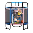 thumbnail image 1 of Cochan 60'' Trampoline for Kids with Enclosure Net, 5FT 600LBS Toddler Trampoline with Handlebar, Mini Small Kids Trampoline for Age 1-6, Birthday Gift for Kids, 1 of 7