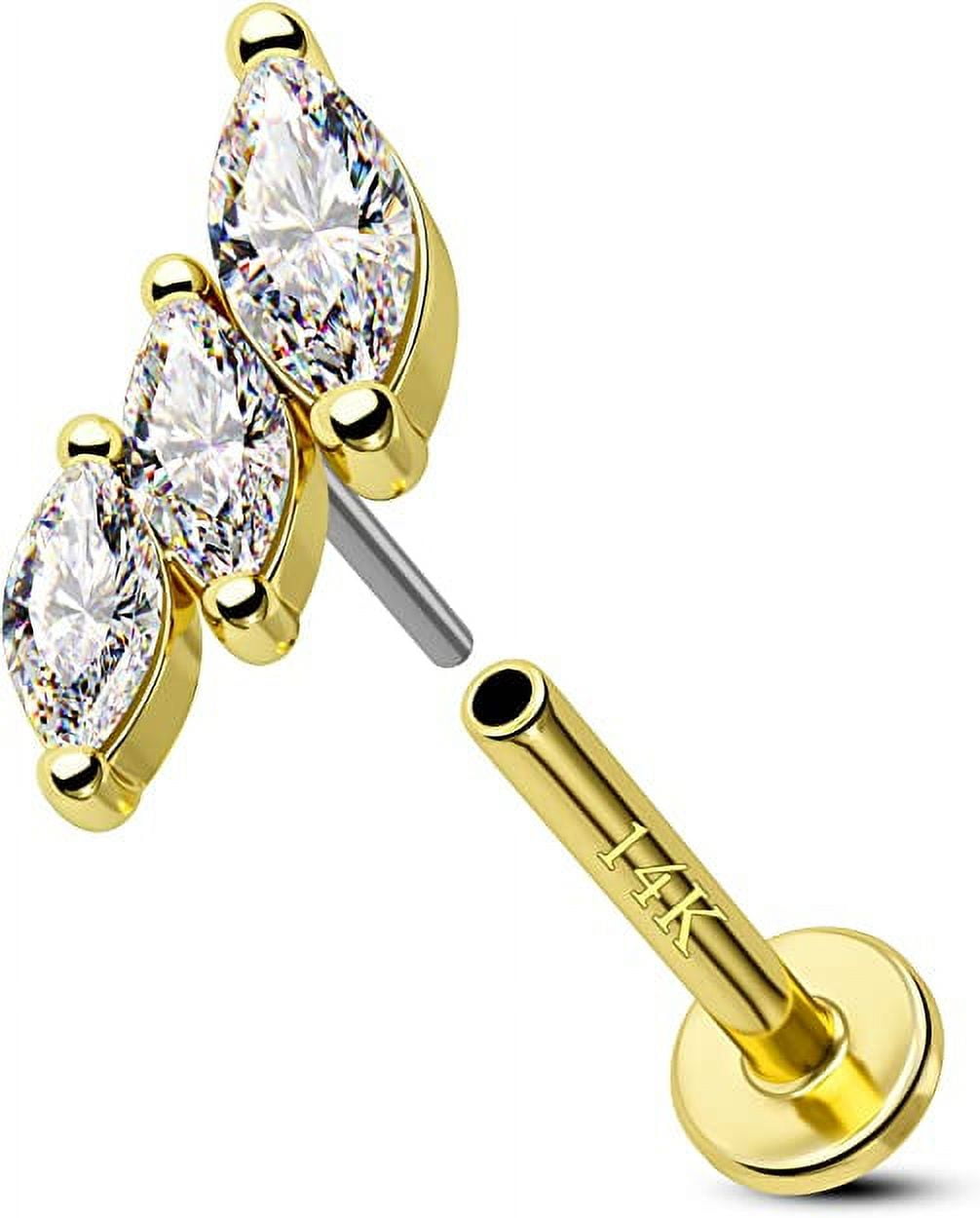 Cocharm 16G/18G Threadless Push-Pin Labret Studs Helix Piercing