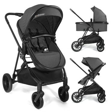 Cochildor Lite 2.0 Baby Stroller with Bassinet Mode - 3-Position Reversible Lightweight Stroller for 0-36 Months, Foldable Compact Travel Stroller with UPF 50+ Canopy, Black