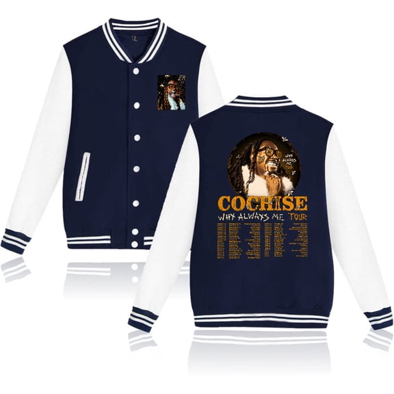 Cochise Why Always Me Tour 2025 Jackets Hip Hop Baseball Uniform Casual Longsleeve Coat