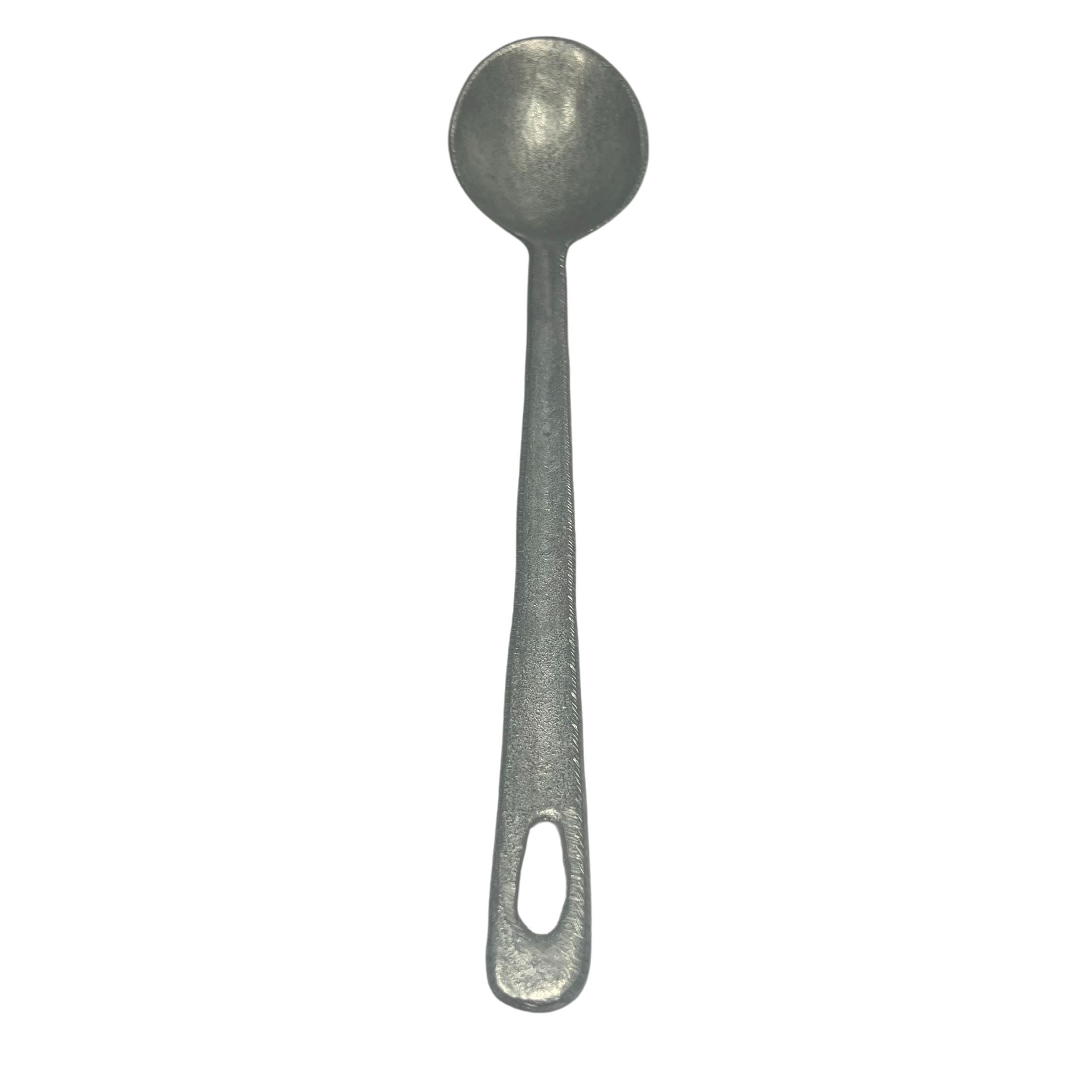Cocina Criolla 19in Long Cast Aluminum Silver Solid Spoon