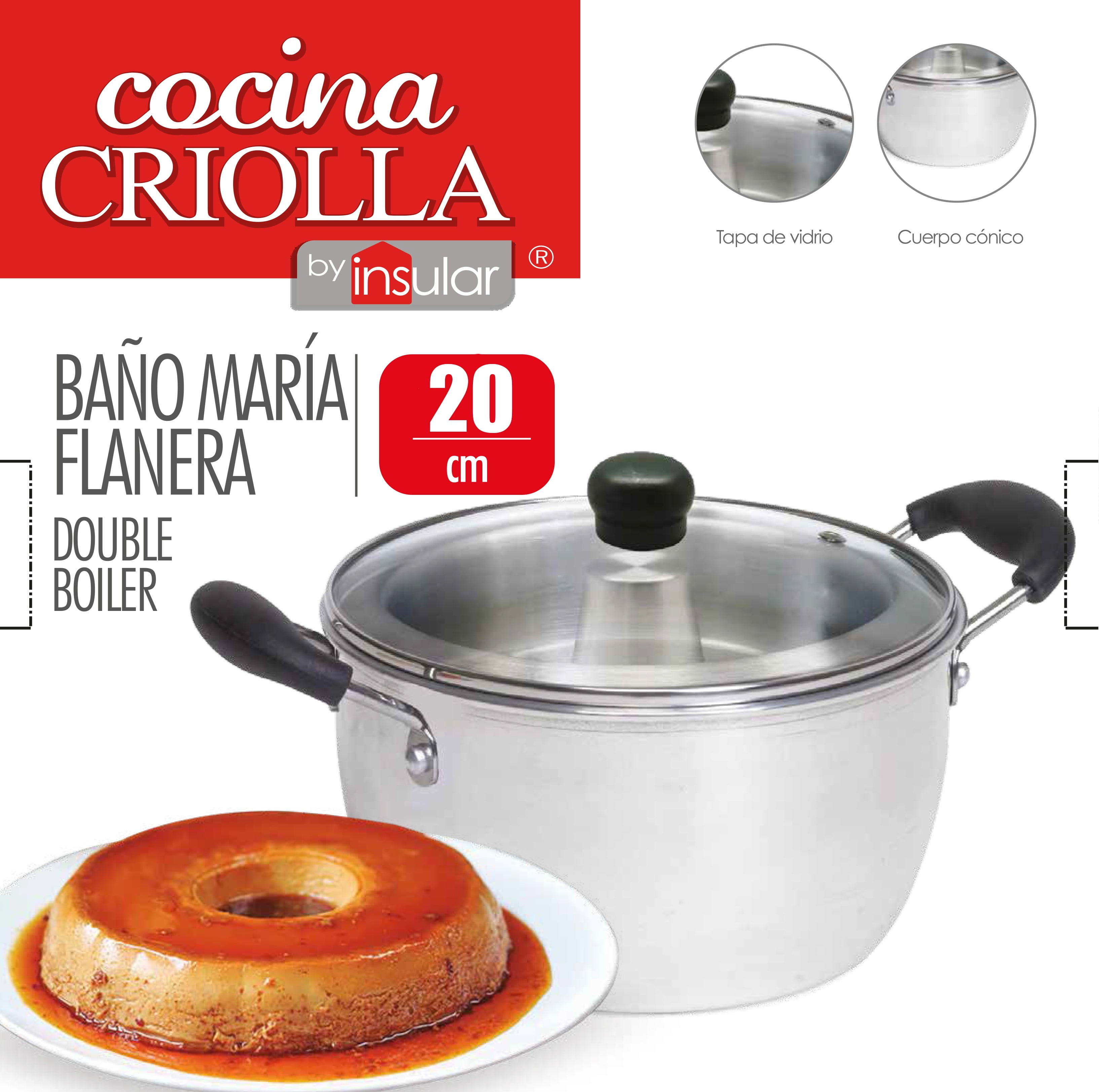 Cocina Criolla 20cm Aluminum Double Boiler 