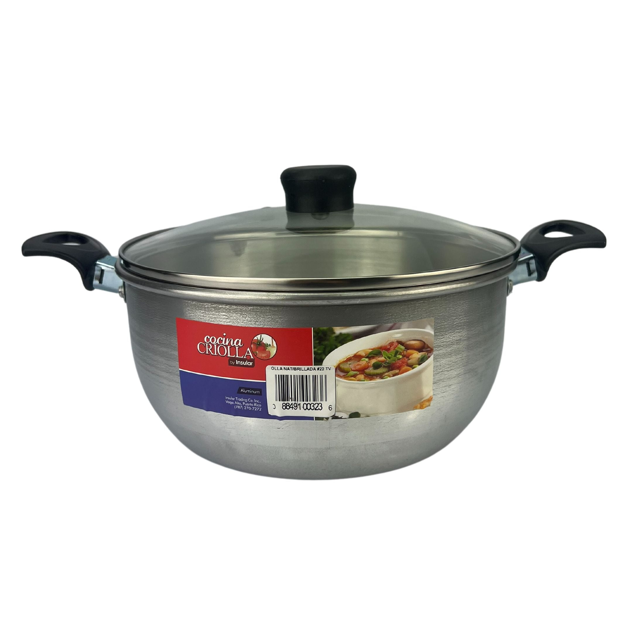Cocina Criolla 4-Quarter Stock Pot with Glass Lid