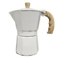 thumbnail image 1 of Cocina Criolla 6-Cups White & Wood Espresso Coffee Maker Greca, 1 of 6