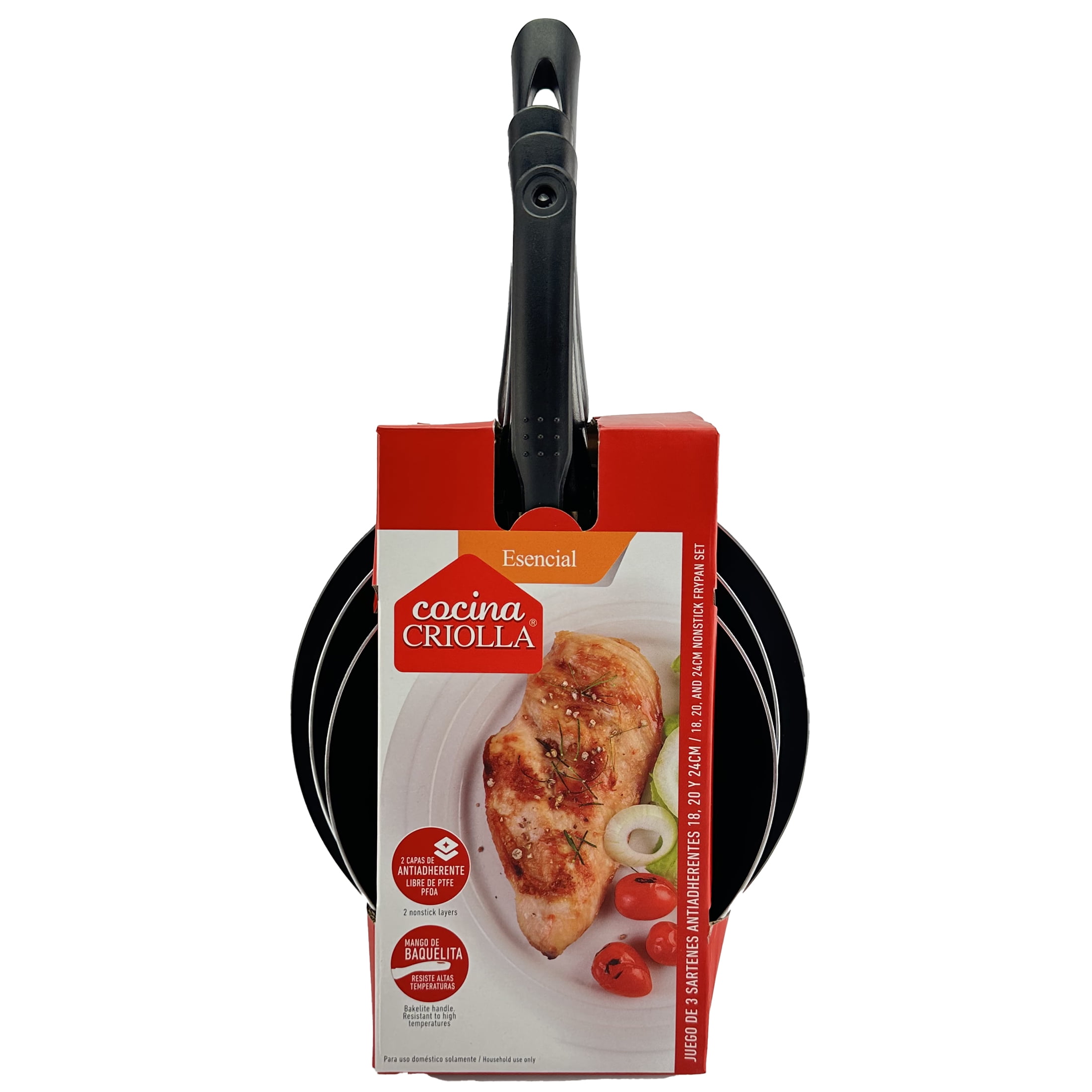 Cocina Criolla 7", 8" and 9.5" Frying Pans Set with Gadget