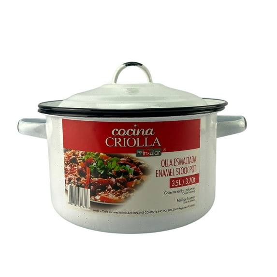 Cocina Criolla Enamel Construction 3.7-Quart Stockpot