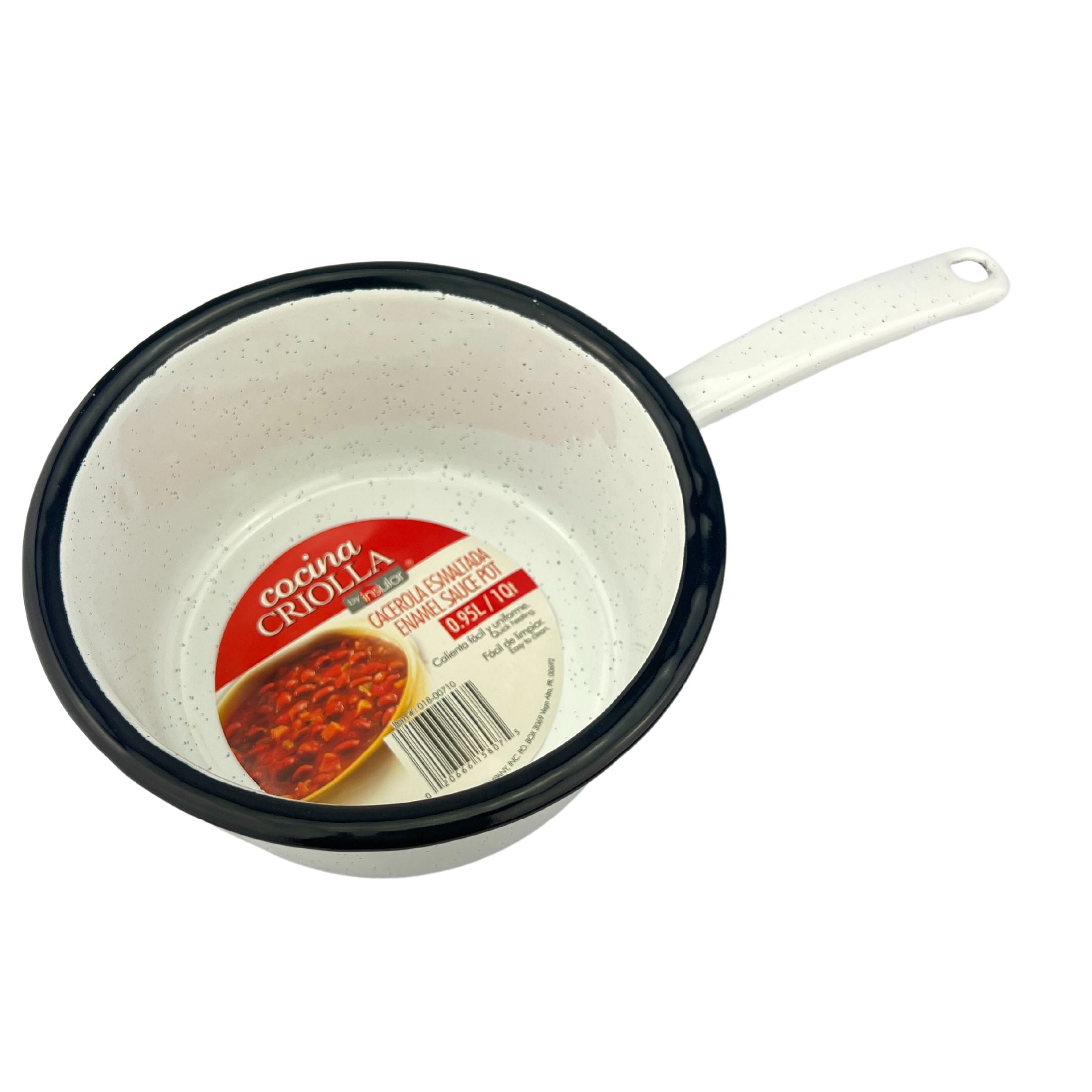 Cocina Criolla Enamel Saucepan 1 Qt, White