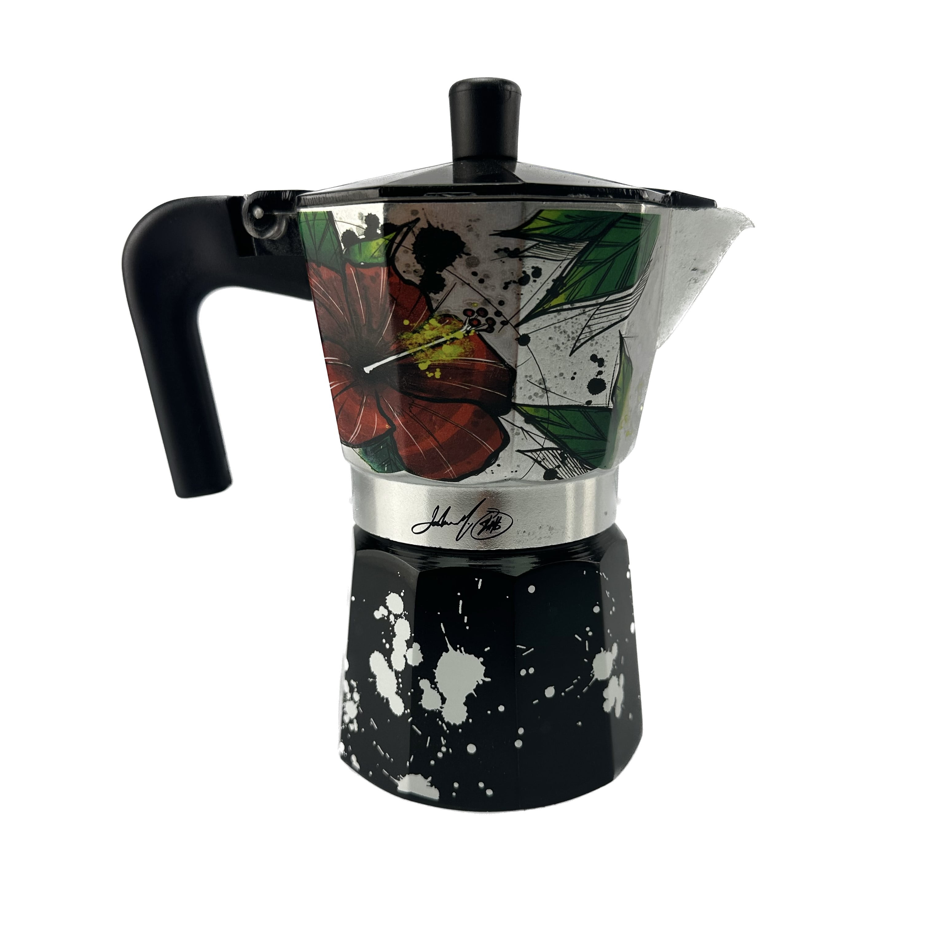 Cocina Criolla New 6 cups Coffee Maker Greca Limited Edition, Puerto Rican  Artists: Joshua Montes