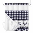 thumbnail image 1 of Cock No Hook Shower Curtain with Snap in Liner Vintage Farm Watercolor Cock Blue White Plaid Waterproof Bathroom Shower Curtain with See Through Top Window for Bathtub 72" x 72", 1 of 9