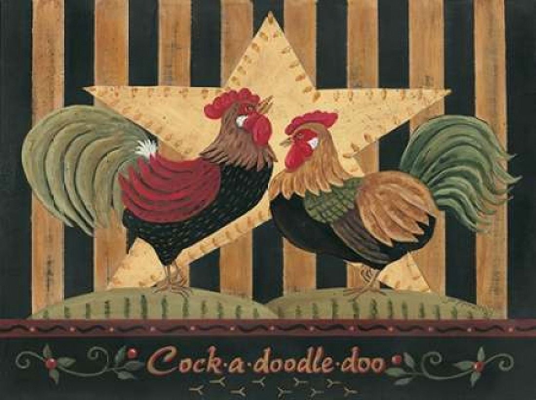 Cock-a-Doodle-Doo Canvas Art - Jo Moulton (18 x 24)