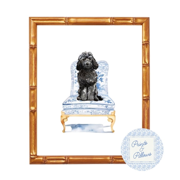 Cockapoo Chinoiserie Dog Preppy Prints Mom Gift Dog Portrait Lover Nursery Decor
