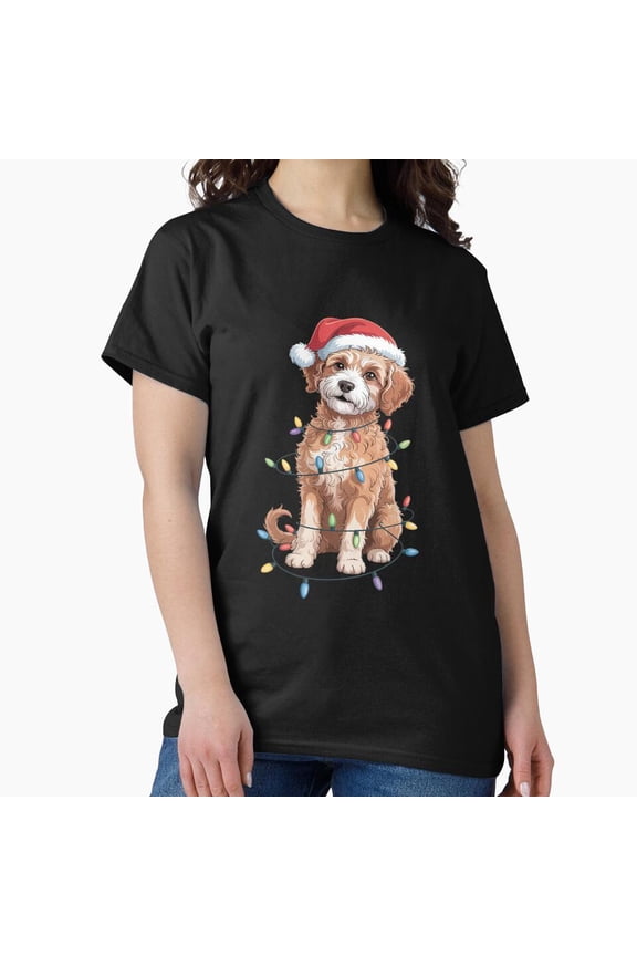 Cockapoo Christmas Tree Light Pajama Dog Lover Xmas Funny Holiday G16840 Unisex T-Shirt, Up to Size 5XL