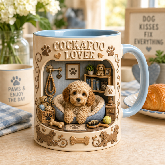 Cockapoo Coffee Cup for Cockapoo Lover, Cute Dog Mug Gift for Pet Parents